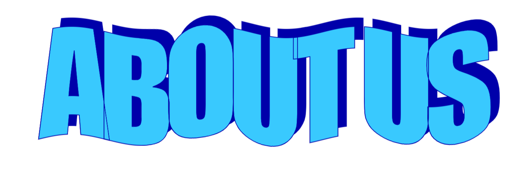 a page heading spelling out the words about us